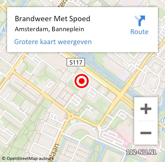 Locatie op kaart van de 112 melding: Brandweer Met Spoed Naar Amsterdam, Banneplein op 8 april 2016 22:17