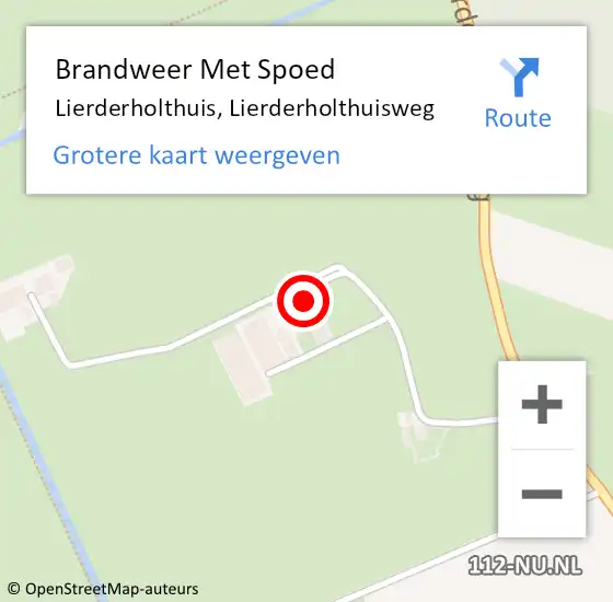 Locatie op kaart van de 112 melding: Brandweer Met Spoed Naar Lierderholthuis, Lierderholthuisweg op 11 december 2013 12:12