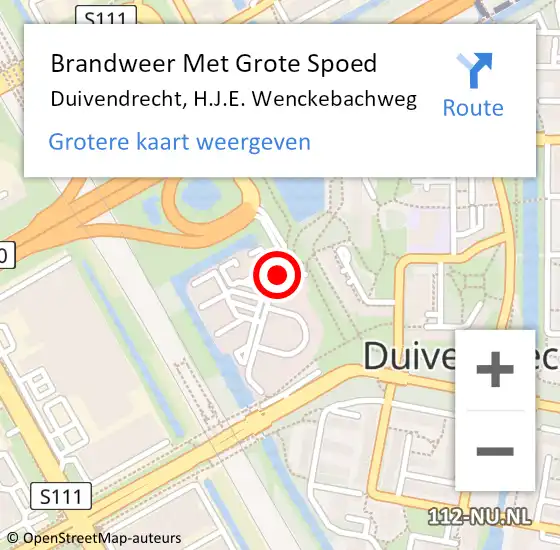 Locatie op kaart van de 112 melding: Brandweer Met Grote Spoed Naar Duivendrecht, Brand Dirk Ochsepark op 9 april 2016 15:31