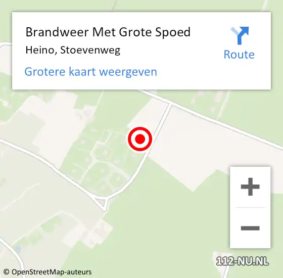 Locatie op kaart van de 112 melding: Brandweer Met Grote Spoed Naar Heino, Stoevenweg op 10 april 2016 16:21