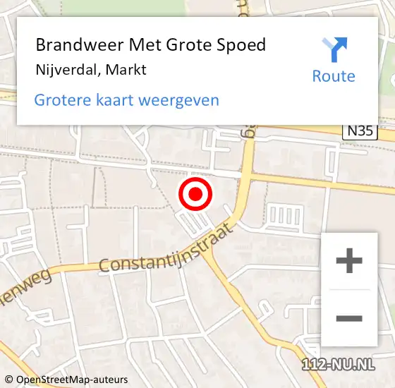 Locatie op kaart van de 112 melding: Brandweer Met Grote Spoed Naar Nijverdal, Markt op 11 april 2016 12:12