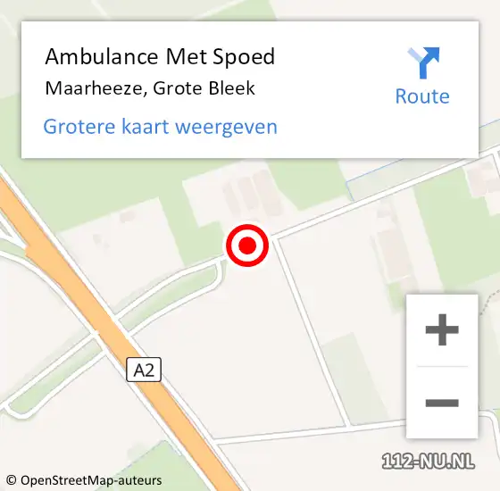 Locatie op kaart van de 112 melding: Ambulance Met Spoed Naar Maarheeze, Grote Bleek op 11 april 2016 13:51