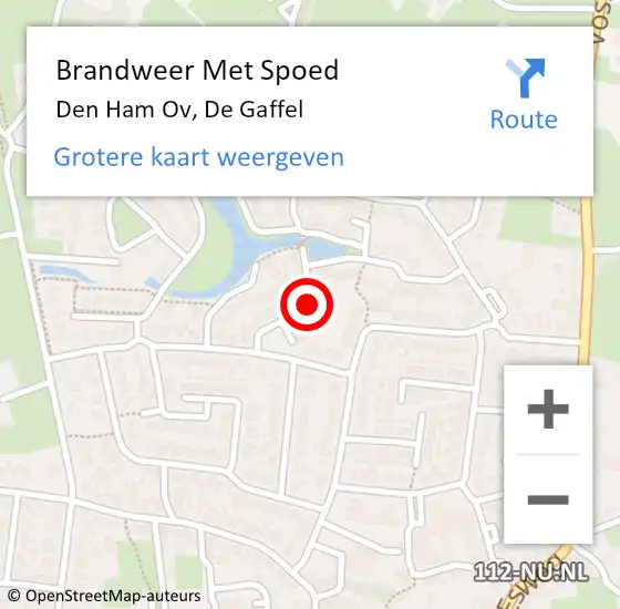 Locatie op kaart van de 112 melding: Brandweer Met Spoed Naar Den Ham Ov, De Gaffel op 11 april 2016 18:36