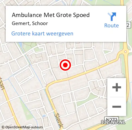 Locatie op kaart van de 112 melding: Ambulance Met Grote Spoed Naar Gemert, Schoor op 12 april 2016 00:22