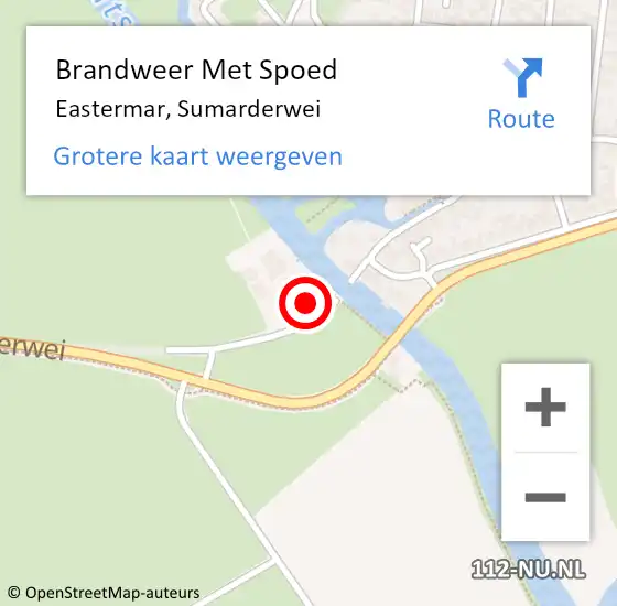 Locatie op kaart van de 112 melding: Brandweer Met Spoed Naar Eastermar, Sumarderwei op 11 december 2013 17:03