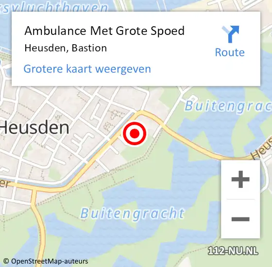 Locatie op kaart van de 112 melding: Ambulance Met Grote Spoed Naar Heusden, Bastion op 13 april 2016 17:43