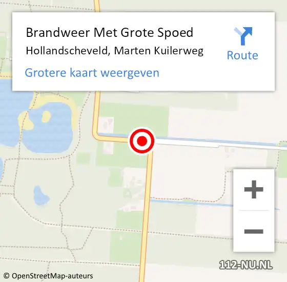 Locatie op kaart van de 112 melding: Brandweer Met Grote Spoed Naar Hollandscheveld, Marten Kuilerweg op 13 april 2016 18:24