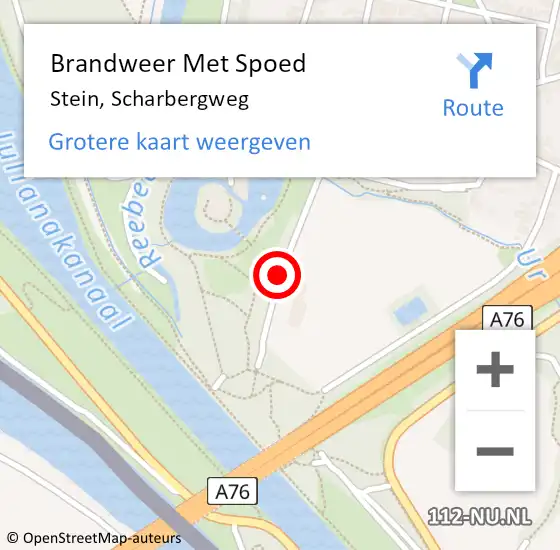 Locatie op kaart van de 112 melding: Brandweer Met Spoed Naar Stein, Scharbergweg op 14 april 2016 15:45