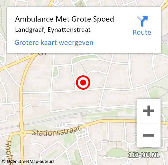 Locatie op kaart van de 112 melding: Ambulance Met Grote Spoed Naar Landgraaf, Eynattenstraat op 11 december 2013 23:48