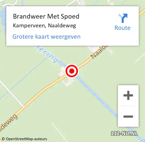 Locatie op kaart van de 112 melding: Brandweer Met Spoed Naar Kamperveen, Naaldeweg op 15 april 2016 12:45