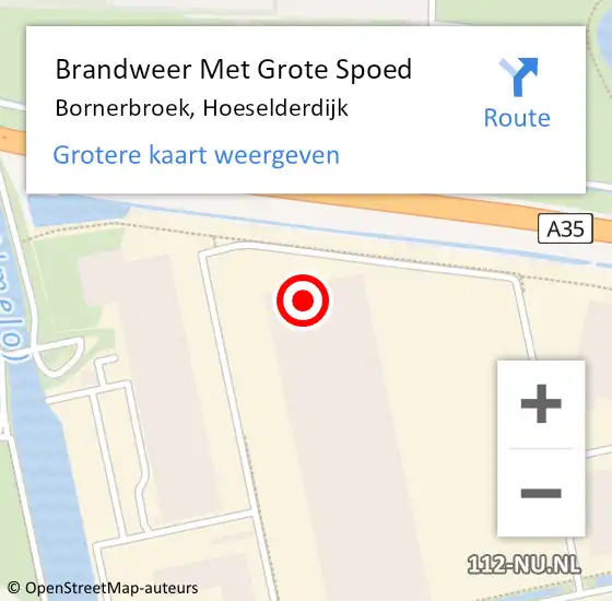 Locatie op kaart van de 112 melding: Brandweer Met Grote Spoed Naar Bornerbroek, Hoeselderdijk op 12 december 2013 07:14
