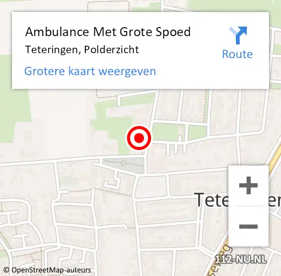 Locatie op kaart van de 112 melding: Ambulance Met Grote Spoed Naar Teteringen, Polderzicht op 16 april 2016 09:28