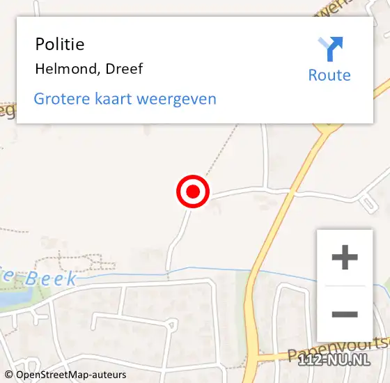 Locatie op kaart van de 112 melding: Politie Helmond, Dreef op 16 april 2016 13:51
