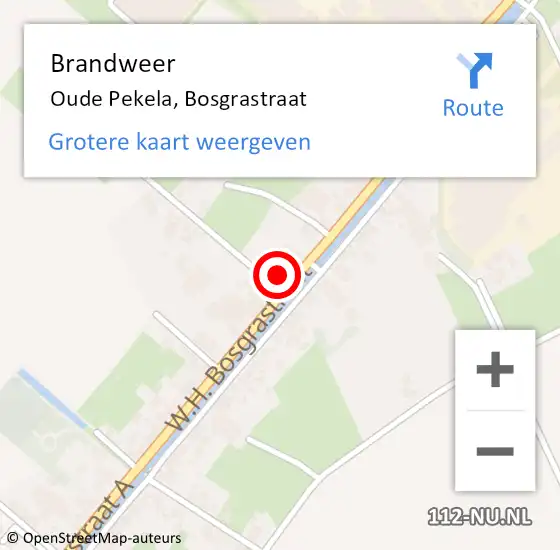 Locatie op kaart van de 112 melding: Brandweer Oude Pekela, Bosgrastraat op 16 april 2016 17:07