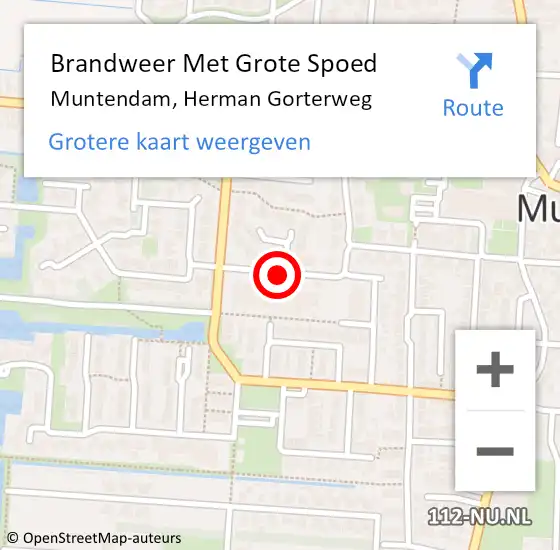Locatie op kaart van de 112 melding: Brandweer Met Grote Spoed Naar Muntendam, Herman Gorterweg op 17 april 2016 23:07