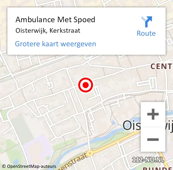 Locatie op kaart van de 112 melding: Ambulance Met Spoed Naar Oisterwijk, Kerkstraat op 18 april 2016 08:33
