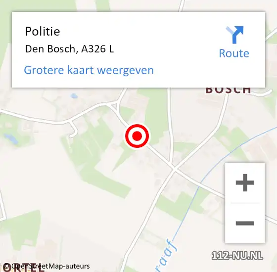 Locatie op kaart van de 112 melding: Politie Bosch op 15 september 2013 20:55