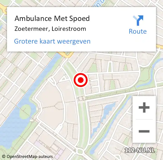 Locatie op kaart van de 112 melding: Ambulance Met Spoed Naar Zoetermeer, Loirestroom op 20 april 2016 12:04