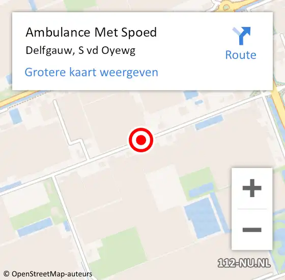 Locatie op kaart van de 112 melding: Ambulance Met Spoed Naar Delfgauw, S vd Oyewg op 21 april 2016 12:08