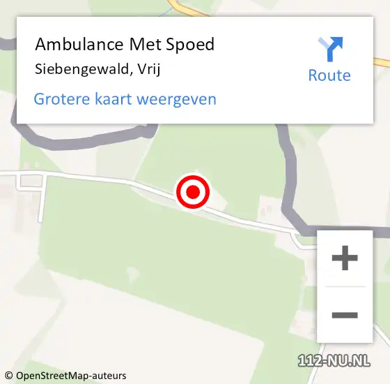 Locatie op kaart van de 112 melding: Ambulance Met Spoed Naar Siebengewald, Vrij op 21 april 2016 21:34
