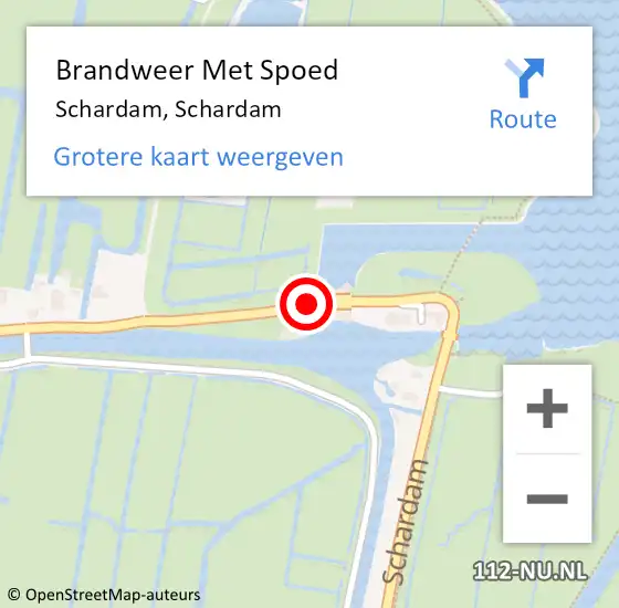 Locatie op kaart van de 112 melding: Brandweer Met Spoed Naar Schardam, Schardam op 22 april 2016 04:41