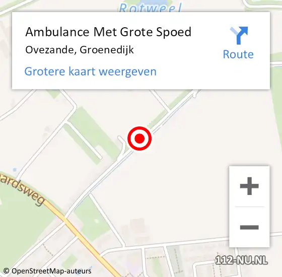 Locatie op kaart van de 112 melding: Ambulance Met Grote Spoed Naar Ovezande, Groenedijk op 22 april 2016 20:26