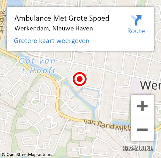 Locatie op kaart van de 112 melding: Ambulance Met Grote Spoed Naar Werkendam, Nieuwe Haven op 23 april 2016 13:43