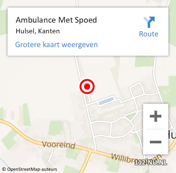 Locatie op kaart van de 112 melding: Ambulance Met Spoed Naar Hulsel, Kanten op 24 april 2016 13:21