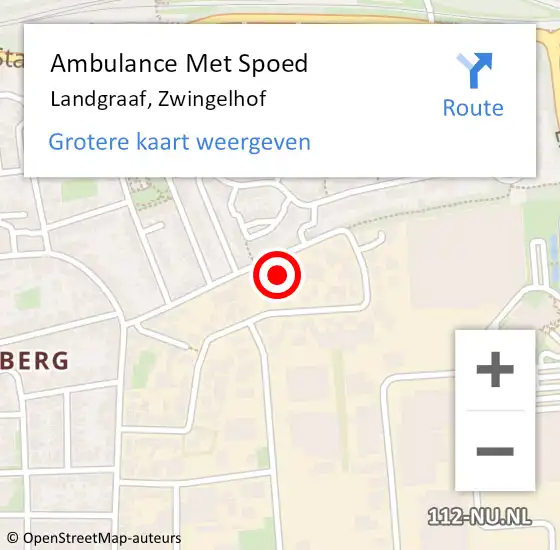 Locatie op kaart van de 112 melding: Ambulance Met Spoed Naar Landgraaf, Zwingelhof op 25 april 2016 08:30