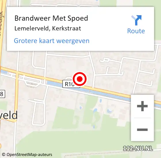 Locatie op kaart van de 112 melding: Brandweer Met Spoed Naar Lemelerveld, Kerkstraat op 27 april 2016 16:53