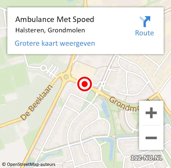 Locatie op kaart van de 112 melding: Ambulance Met Spoed Naar Halsteren, Grondmolen op 28 april 2016 13:56
