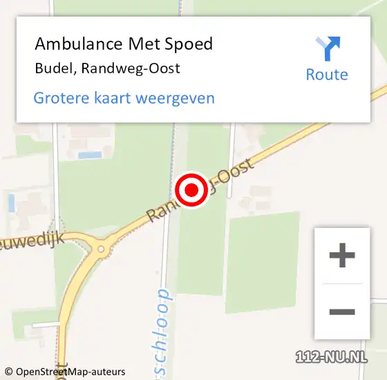 Locatie op kaart van de 112 melding: Ambulance Met Spoed Naar Budel, Randweg-Oost op 28 april 2016 16:04