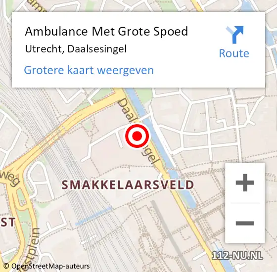 Locatie op kaart van de 112 melding: Ambulance Met Grote Spoed Naar Utrecht, Daalsesingel op 28 april 2016 17:11
