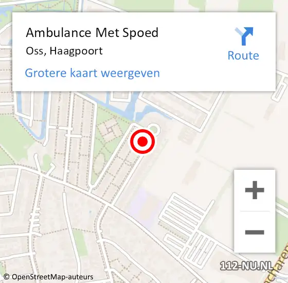 Locatie op kaart van de 112 melding: Ambulance Met Spoed Naar Oss, Haagpoort op 29 april 2016 10:57