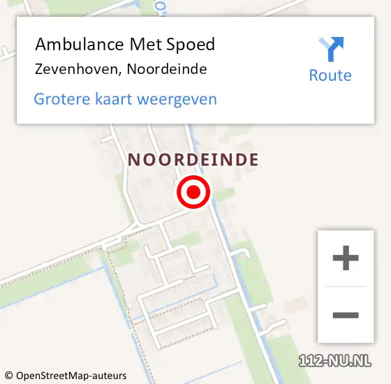 Locatie op kaart van de 112 melding: Ambulance Met Spoed Naar Zevenhoven, Noordeinde op 29 april 2016 17:14