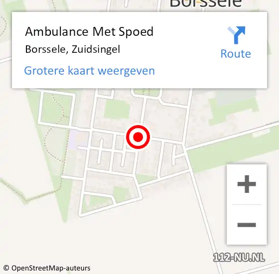 Locatie op kaart van de 112 melding: Ambulance Met Spoed Naar Borssele, Zuidsingel op 1 mei 2016 16:31