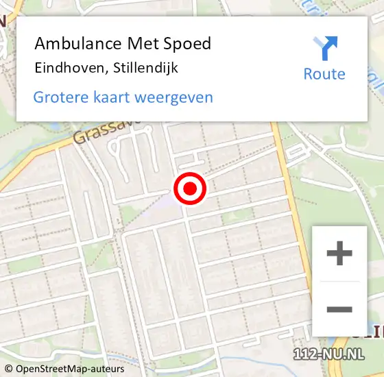 Locatie op kaart van de 112 melding: Ambulance Met Spoed Naar Eindhoven, Stillendijk op 3 mei 2016 16:07