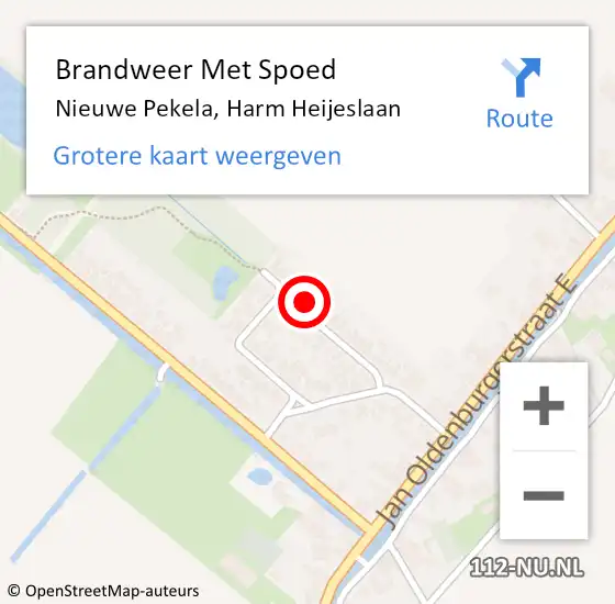 Locatie op kaart van de 112 melding: Brandweer Met Spoed Naar Nieuwe Pekela, Harm Heijeslaan op 5 mei 2016 00:42
