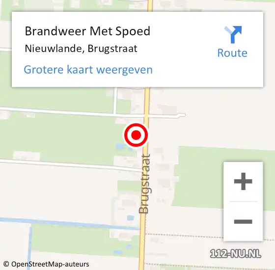 Locatie op kaart van de 112 melding: Brandweer Met Spoed Naar Nieuwlande, Brugstraat op 5 mei 2016 09:38