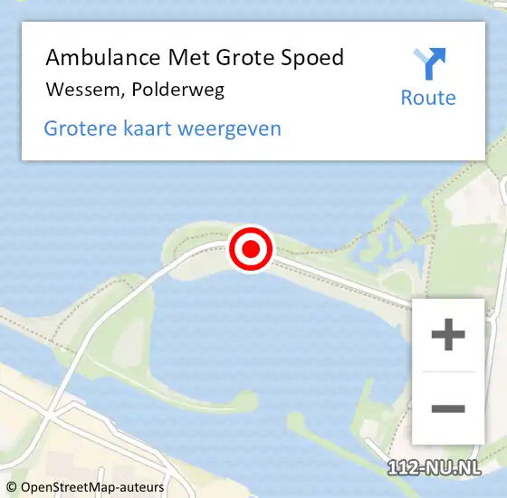 Locatie op kaart van de 112 melding: Ambulance Met Grote Spoed Naar Wessem, Polderweg op 5 mei 2016 16:34