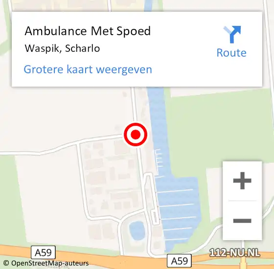 Locatie op kaart van de 112 melding: Ambulance Met Spoed Naar Waspik, Scharlo op 5 mei 2016 20:46