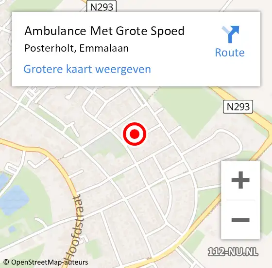 Locatie op kaart van de 112 melding: Ambulance Met Grote Spoed Naar Posterholt, Emmalaan op 5 mei 2016 23:09