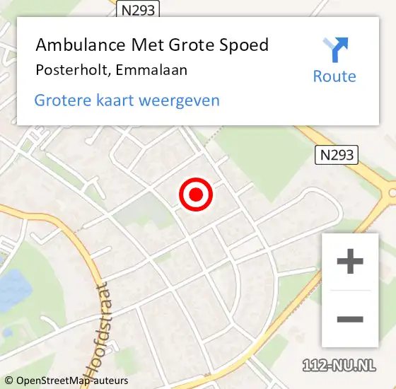 Locatie op kaart van de 112 melding: Ambulance Met Grote Spoed Naar Posterholt, Emmalaan op 5 mei 2016 23:12