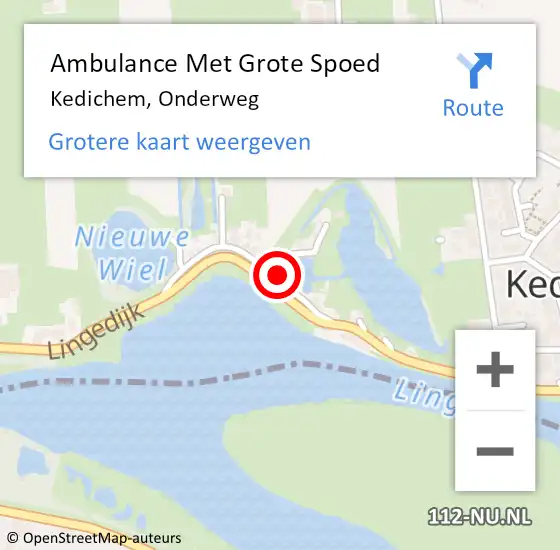Locatie op kaart van de 112 melding: Ambulance Met Grote Spoed Naar Kedichem, Onderweg op 14 december 2013 00:53