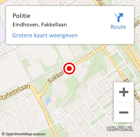 Locatie op kaart van de 112 melding: Politie Eindhoven, Fakkellaan op 6 mei 2016 16:30