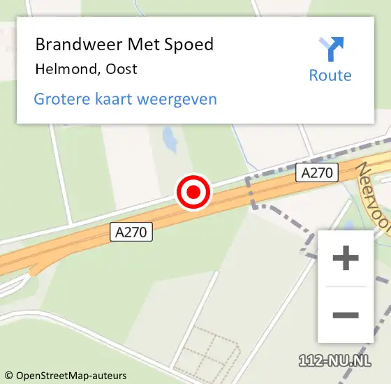 Locatie op kaart van de 112 melding: Brandweer Met Spoed Naar Helmond, Oost op 6 mei 2016 18:30