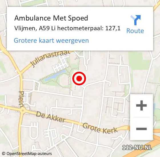 Locatie op kaart van de 112 melding: Ambulance Met Spoed Naar Vlijmen, A59 Re hectometerpaal: 123,7 op 6 mei 2016 23:03
