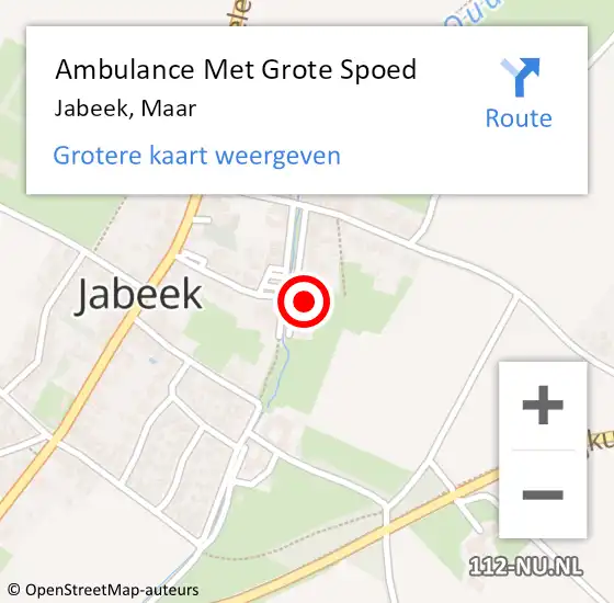 Locatie op kaart van de 112 melding: Ambulance Met Grote Spoed Naar Jabeek, Maar op 14 december 2013 09:18