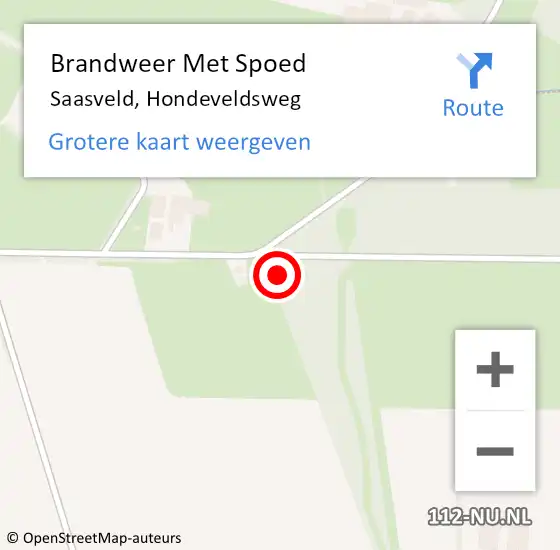 Locatie op kaart van de 112 melding: Brandweer Met Spoed Naar Saasveld, Hondeveldsweg op 8 mei 2016 15:44