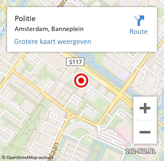 Locatie op kaart van de 112 melding: Politie Amsterdam, Banneplein op 8 mei 2016 17:23